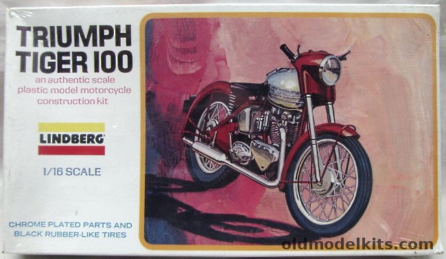 Lindberg 1/16 Triumph Tiger 100 (T-100) Motorcycle - (ex-Pyro), 2403 plastic model kit